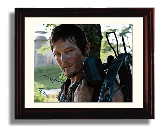 The Walking Dead - Norman Reedus (Daryl Dixon) Crossbow Shoulder - Vintage Television Wall Art - 8x10 Beveled Frame wall art print - television decor