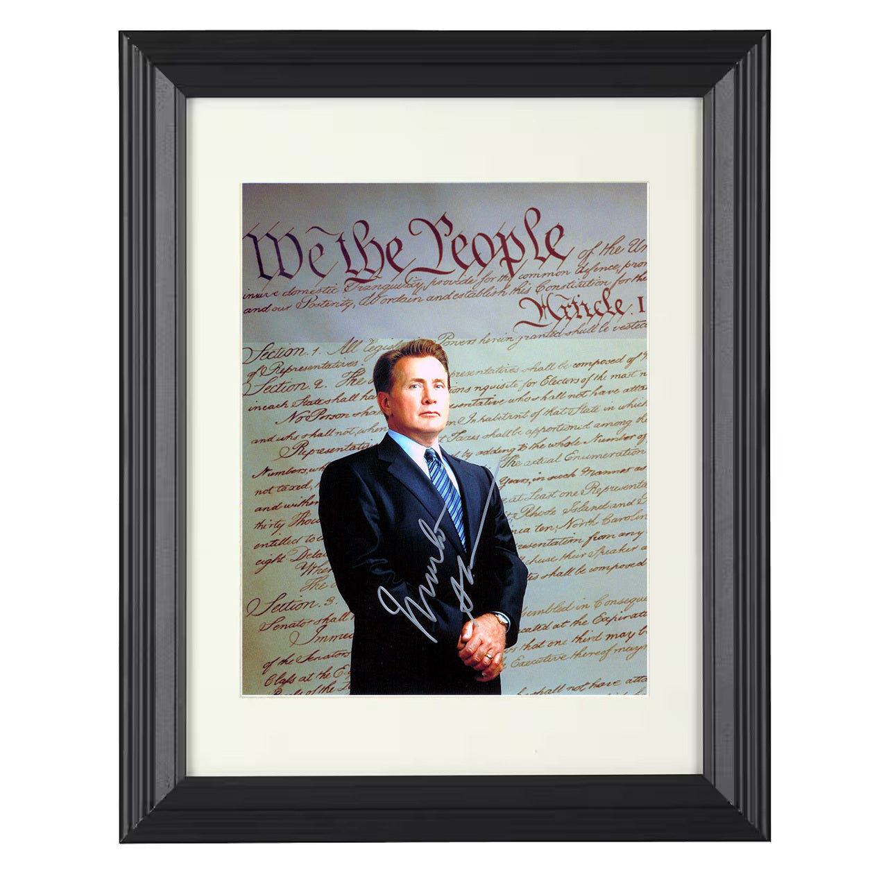 The West Wing – Martin Sheen – President Bartlet – 8x10 black beveled framed television wall art