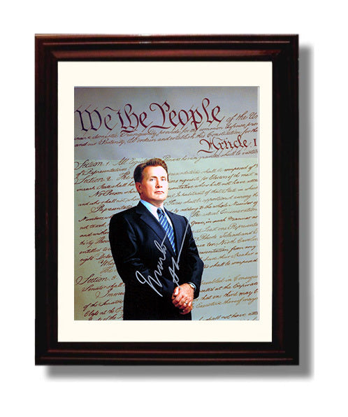 The West Wing - Martin Sheen - President Bartlet Constitution Backdrop - Vintage Television Wall Art - 8x10 Beveled Frame wall art print - television decor