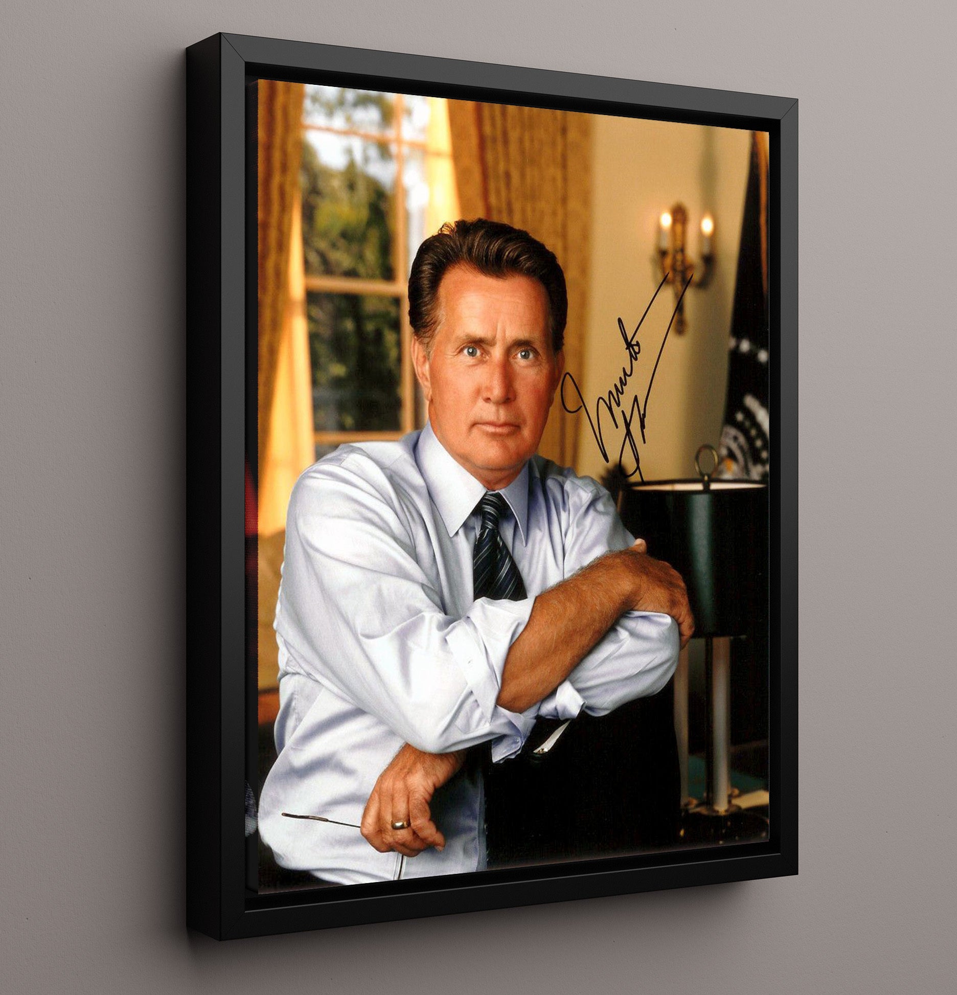 The West Wing - Martin Sheen - President Bartlet Office - Vintage Television Wall Art - 16x20 Framed Canvas wall art print - television decor