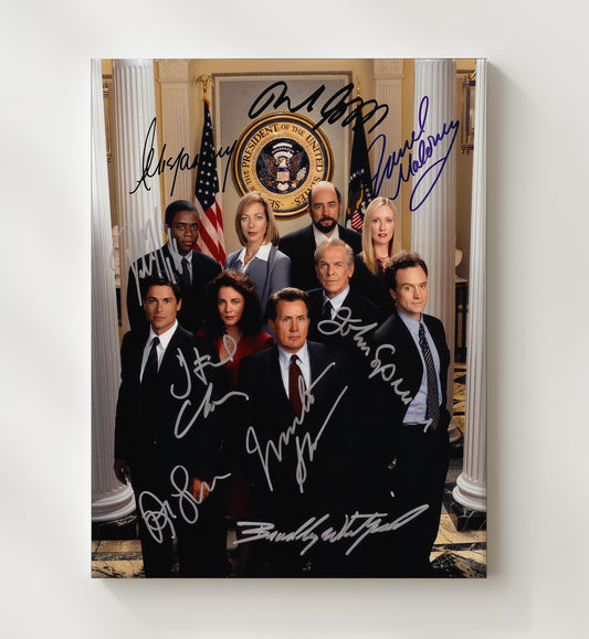 The West Wing - Martin Sheen (President Jed Bartlet) White House Ensemble Cast - Canvas television wall art