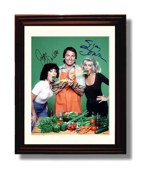 Threes Company - Cast Apartment 201 Roommates - Vintage Television Wall Art - 8x10 Beveled Frame wall art print - television decor