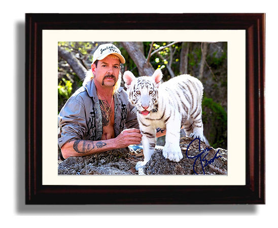 Tiger King - Joe Exotic (Joe Exotic) White Tiger Cub - Vintage Television Wall Art - 8x10 Beveled Frame wall art print - television decor