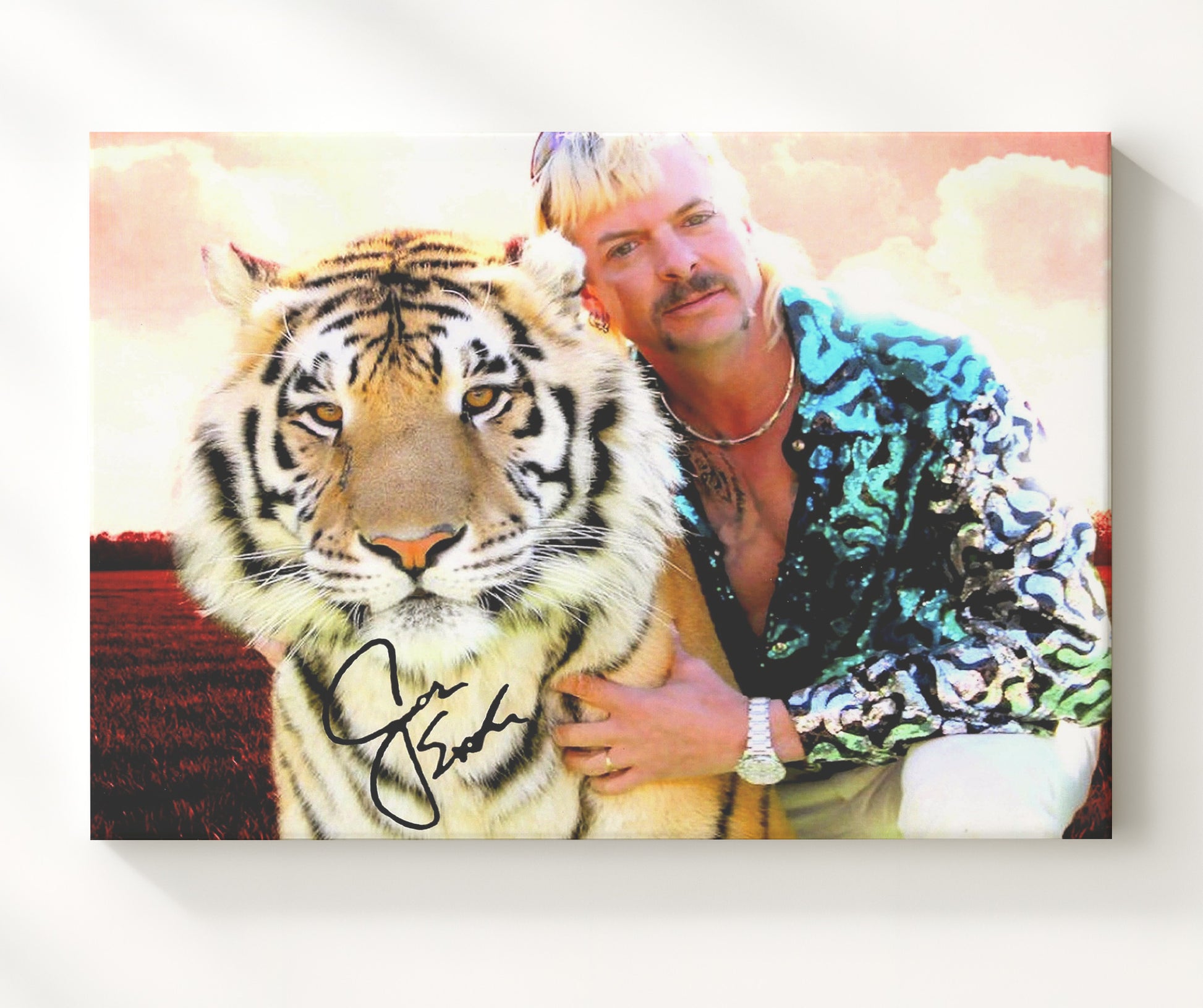 Tiger King - Joe Exotic (Joe Exotic) White Tiger - Vintage Television Wall Art - 20x24 Canvas wall art print - television decor