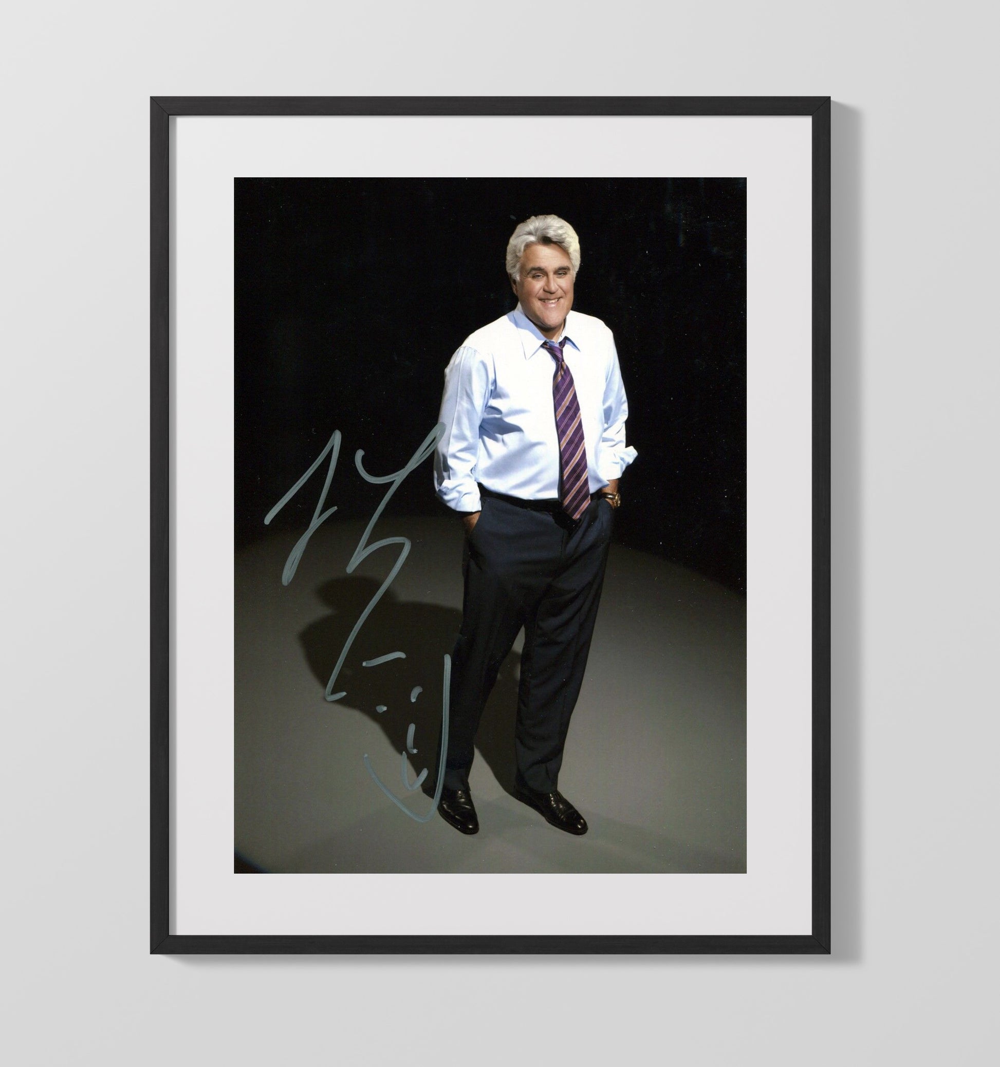 Tonight Show - Jay Leno Studio Host Standing Smiling - Vintage Television Wall Art - 16x20 Gallery Frame wall art print - television decor