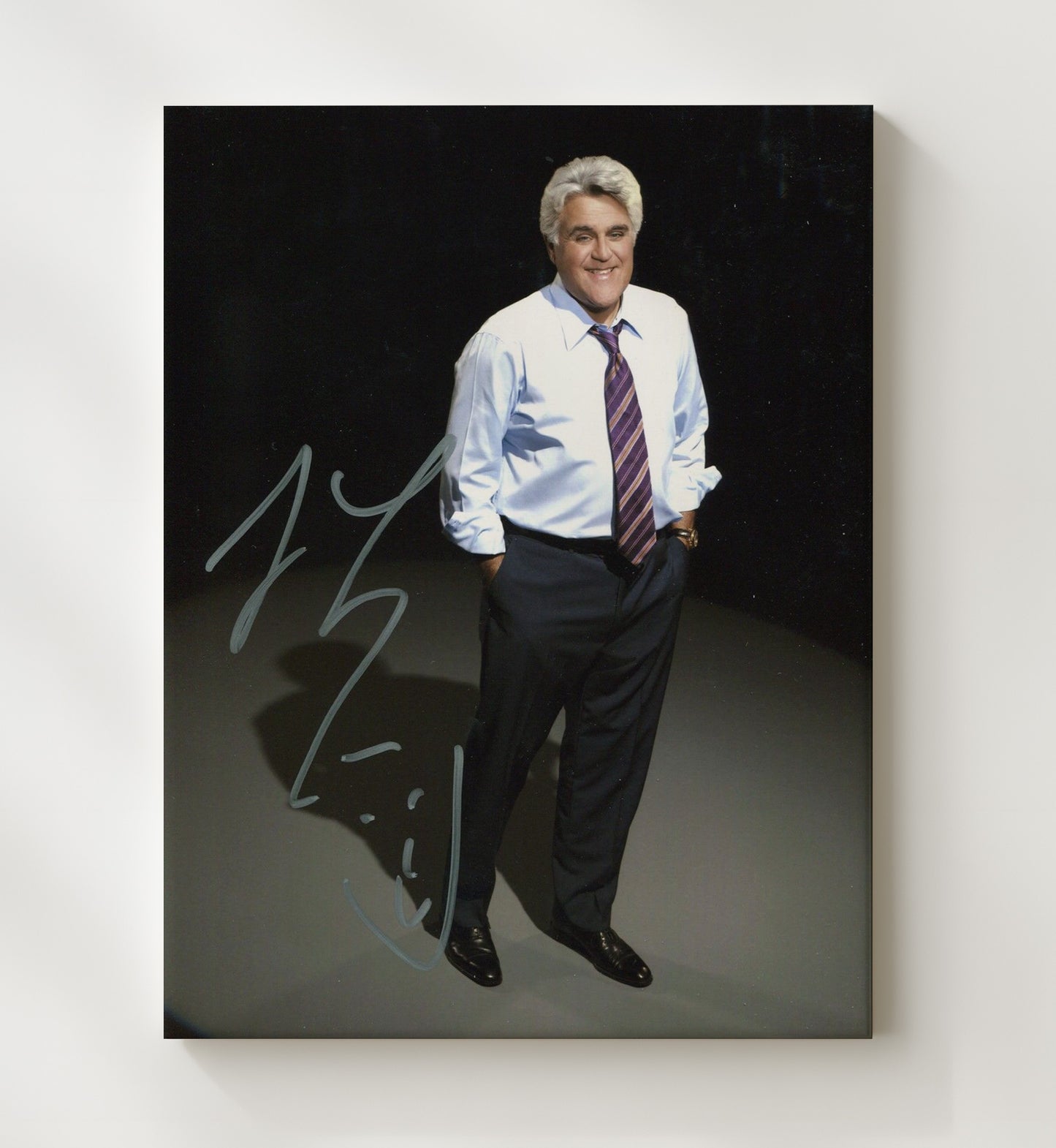 Tonight Show - Jay Leno Studio Host Standing Smiling - Vintage Television Wall Art - 20x24 Canvas wall art print - television decor