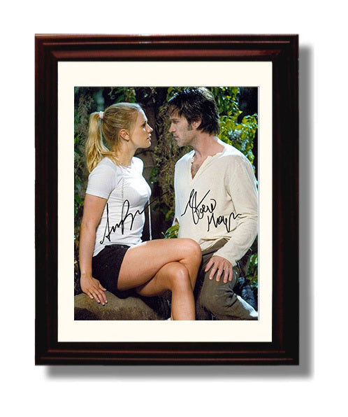 True Blood - Anna Paquin Stephen Moyer Vampire Saga Duo - Vintage Television Wall Art - 8x10 Beveled Frame wall art print - television decor