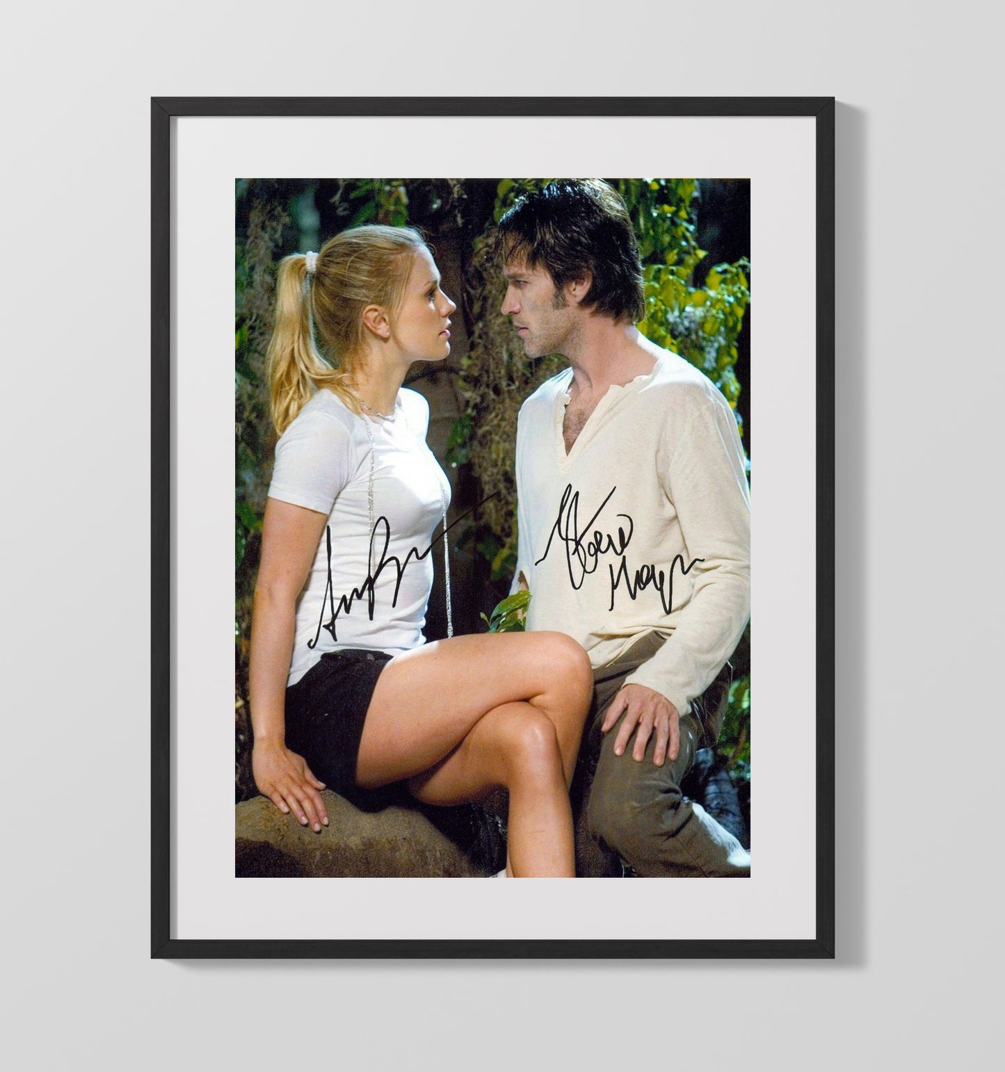 True Blood - Anna Paquin Stephen Moyer Vampire Saga Duo - Vintage Television Wall Art - 16x20 Gallery Frame wall art print - television decor