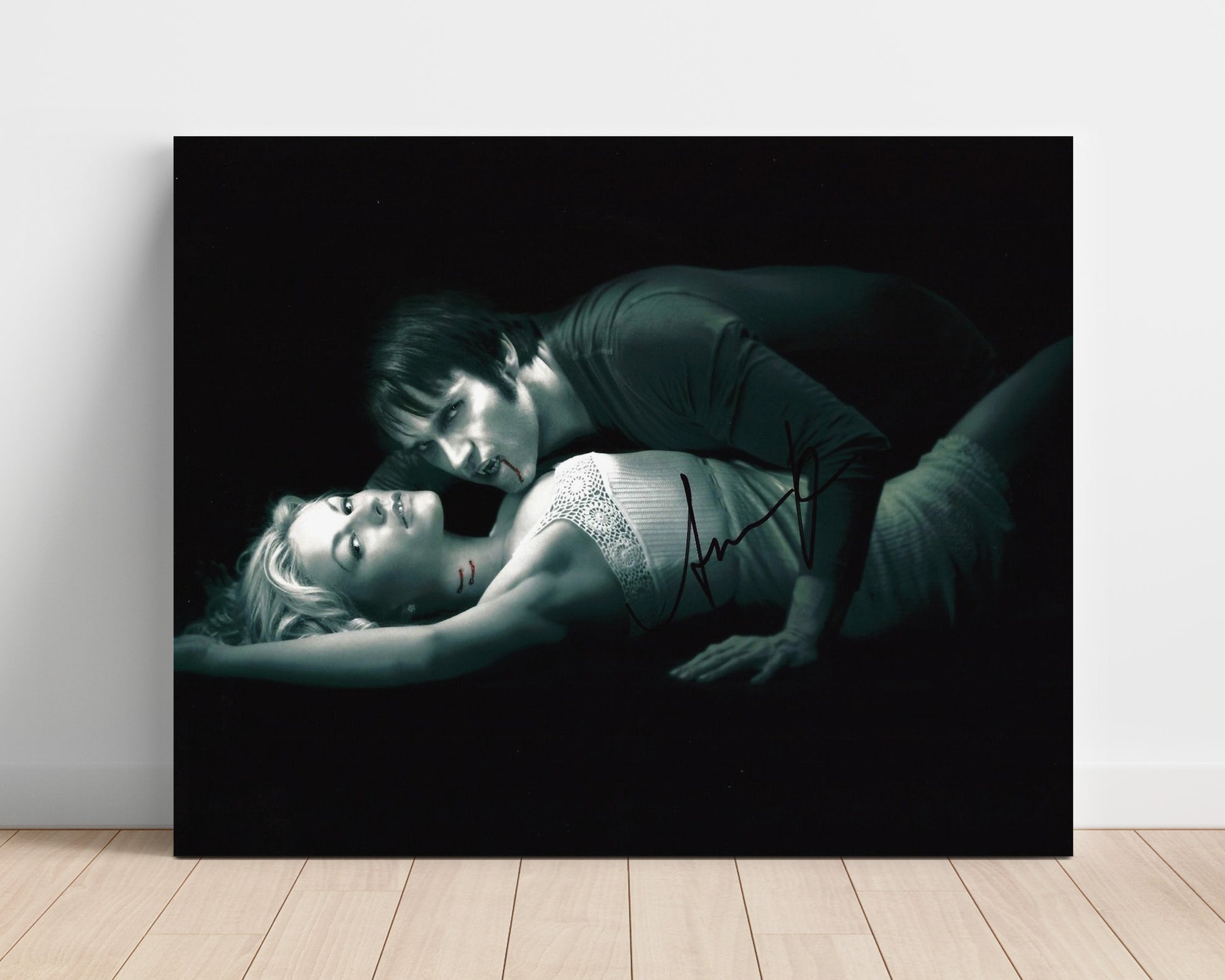 True Blood - Anna Paquin (Sookie Stackhouse) and Stephen Moyer (Bill Compton) Vampire Embrace Scene - Vintage Television Wall Art - 16x20 Unframed Print wall art print - television decor