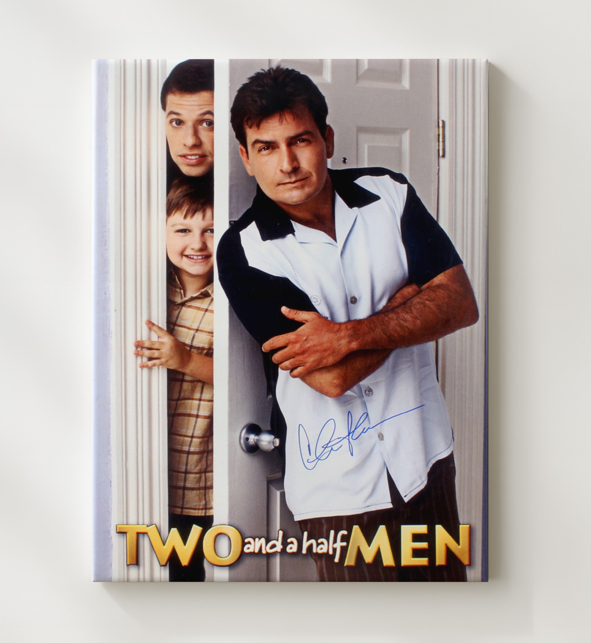Two and a Half Men - Charlie Sheen Charlie Harper Mischievous Malibu Bachelor - Vintage Television Wall Art - 20x24 Canvas wall art print - television decor