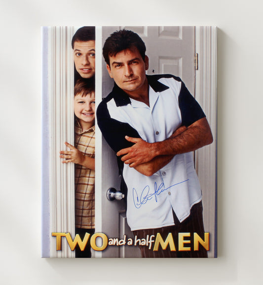 Two and a Half Men - Charlie Sheen Charlie Harper Mischievous Malibu Bachelor - Canvas television wall art