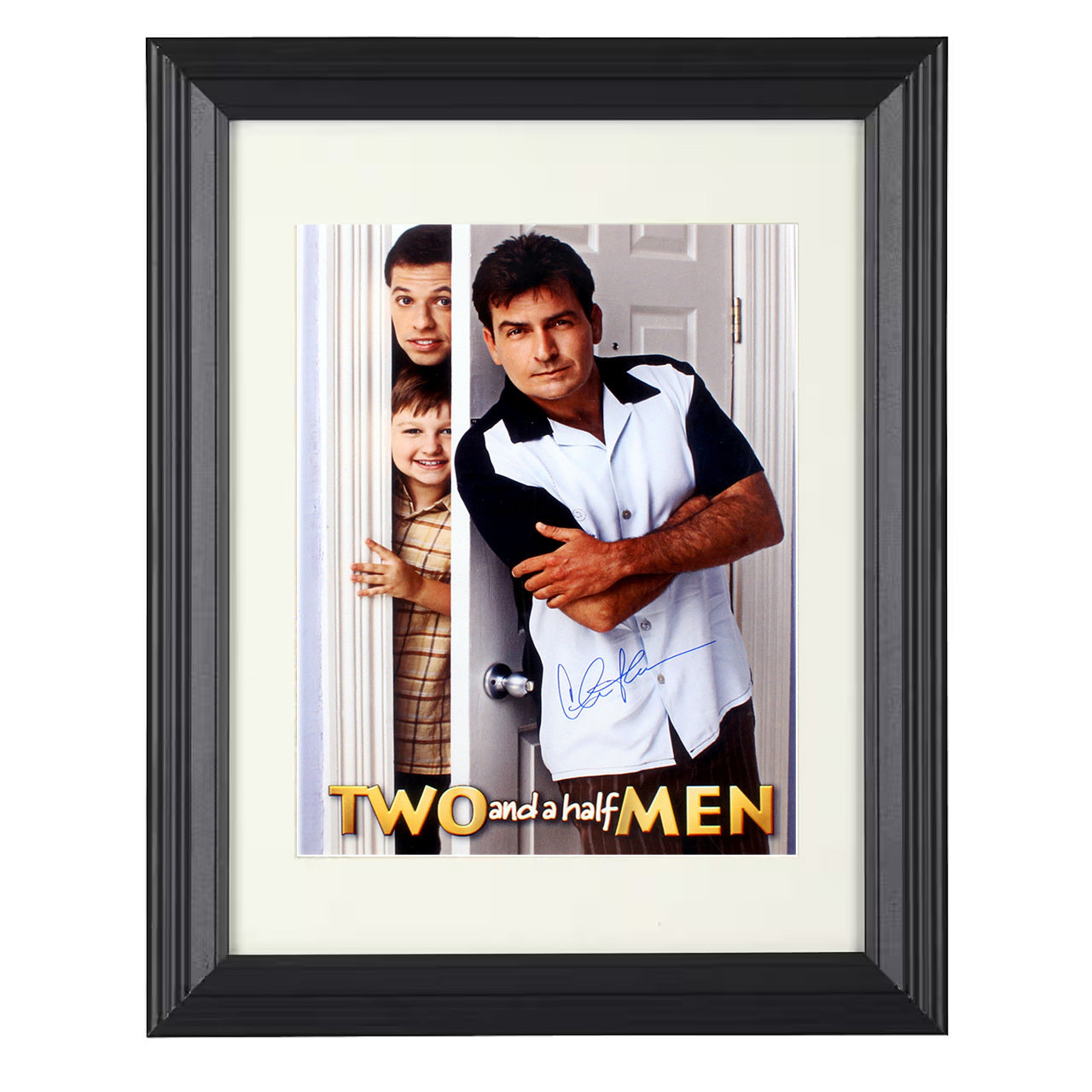 Two and a Half Men – Charlie Sheen Charlie Harper – 8x10 black beveled framed television wall art