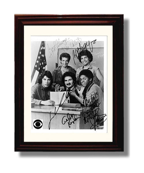 Welcome Back Kotter - John Travolta (Vinnie Barbarino) Sweathogs Classroom Cast - Vintage Television Wall Art - 8x10 Beveled Frame wall art print - television decor