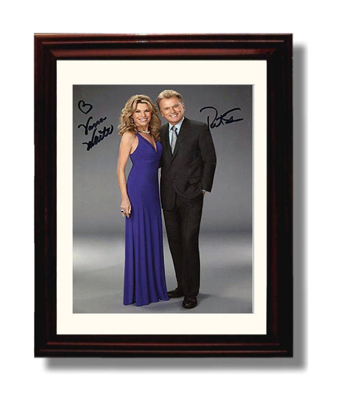 Wheel of Fortune - Pat Sajak and Vanna White Studio Standing Together - Vintage Television Wall Art - 8x10 Beveled Frame wall art print - television decor