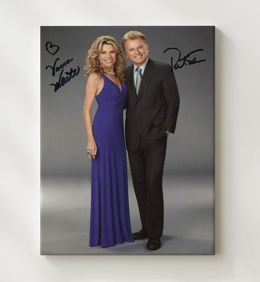 Wheel of Fortune - Pat Sajak and Vanna White Studio Standing Together - Canvas television wall art