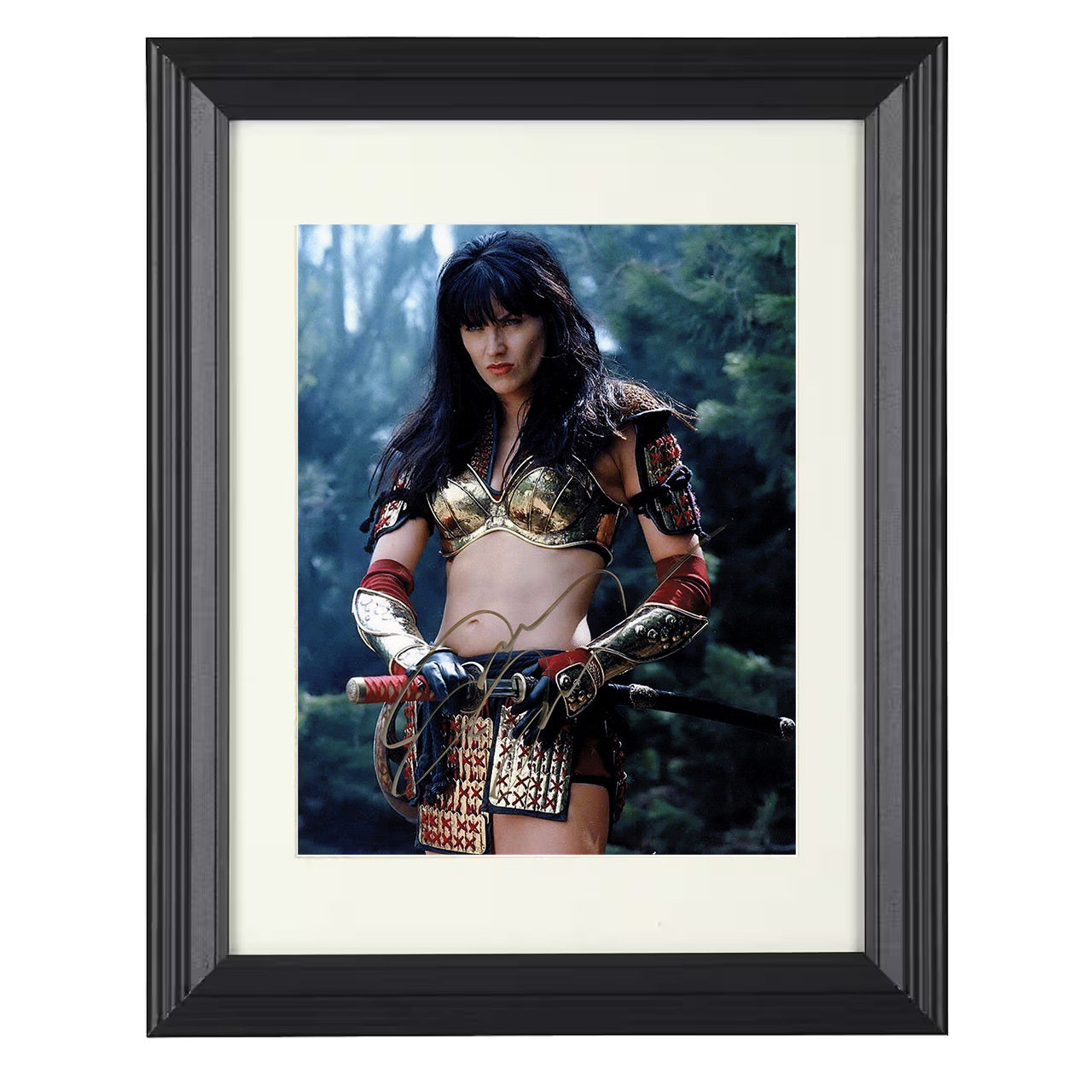 Xena Warrior Princess – Lucy Lawless – Xena Warrior – 8x10 black beveled framed television wall art