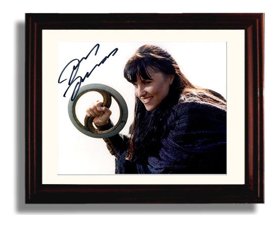 Xena Warrior Princess - Lucy Lawless (Xena) Warrior Chakram Pose - Vintage Television Wall Art - 8x10 Beveled Frame wall art print - television decor