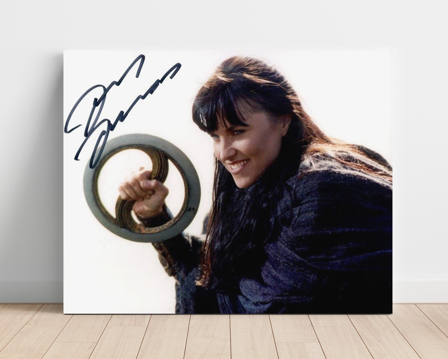 Xena Warrior Princess - Lucy Lawless (Xena) Warrior Chakram Pose - Vintage Television Wall Art - 16x20 Unframed Print wall art print - television decor
