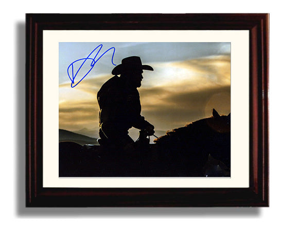 Yellowstone - Kevin Costner (John Dutton) Horseback Sunset Silhouette - Vintage Television Wall Art - 8x10 Beveled Frame wall art print - television decor