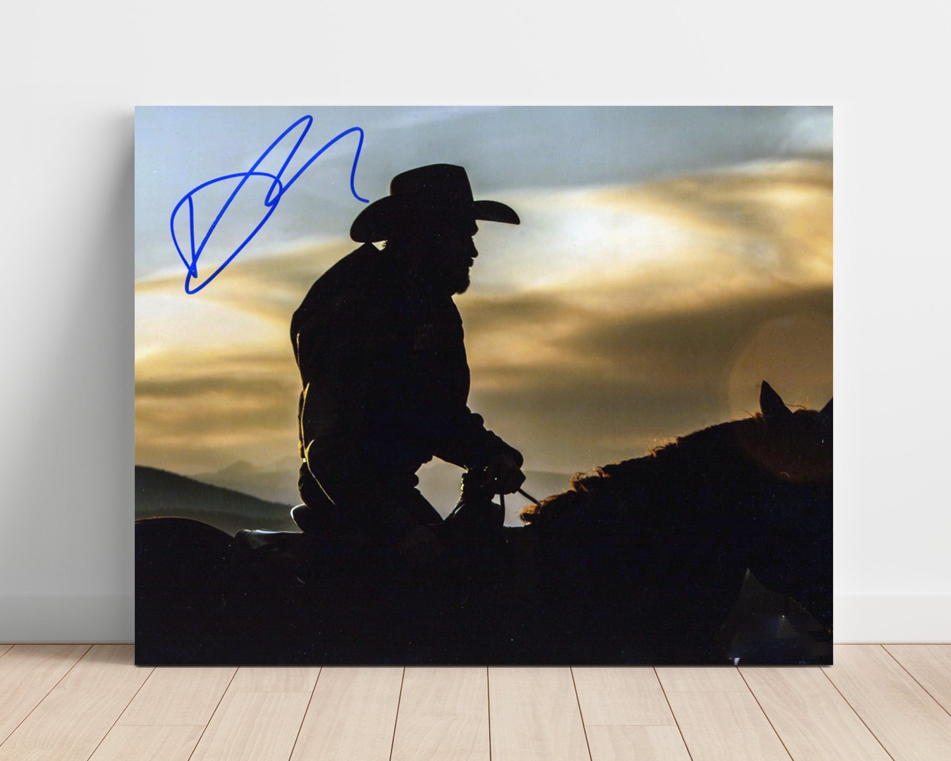 Yellowstone - Kevin Costner (John Dutton) Horseback Sunset Silhouette - Vintage Television Wall Art - 16x20 Unframed Print wall art print - television decor