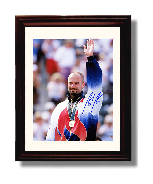 Andre Agassi - 1996 Olympic Gold Medal Ceremony Tennis Wall Art 8x10 Beveled Frame wall art print – Tennis Wall Art decor