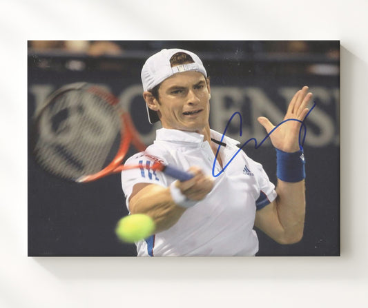 Andy Murray - Forehand Return Vintage Tennis Wall Art - 8x10 Beveled Frame