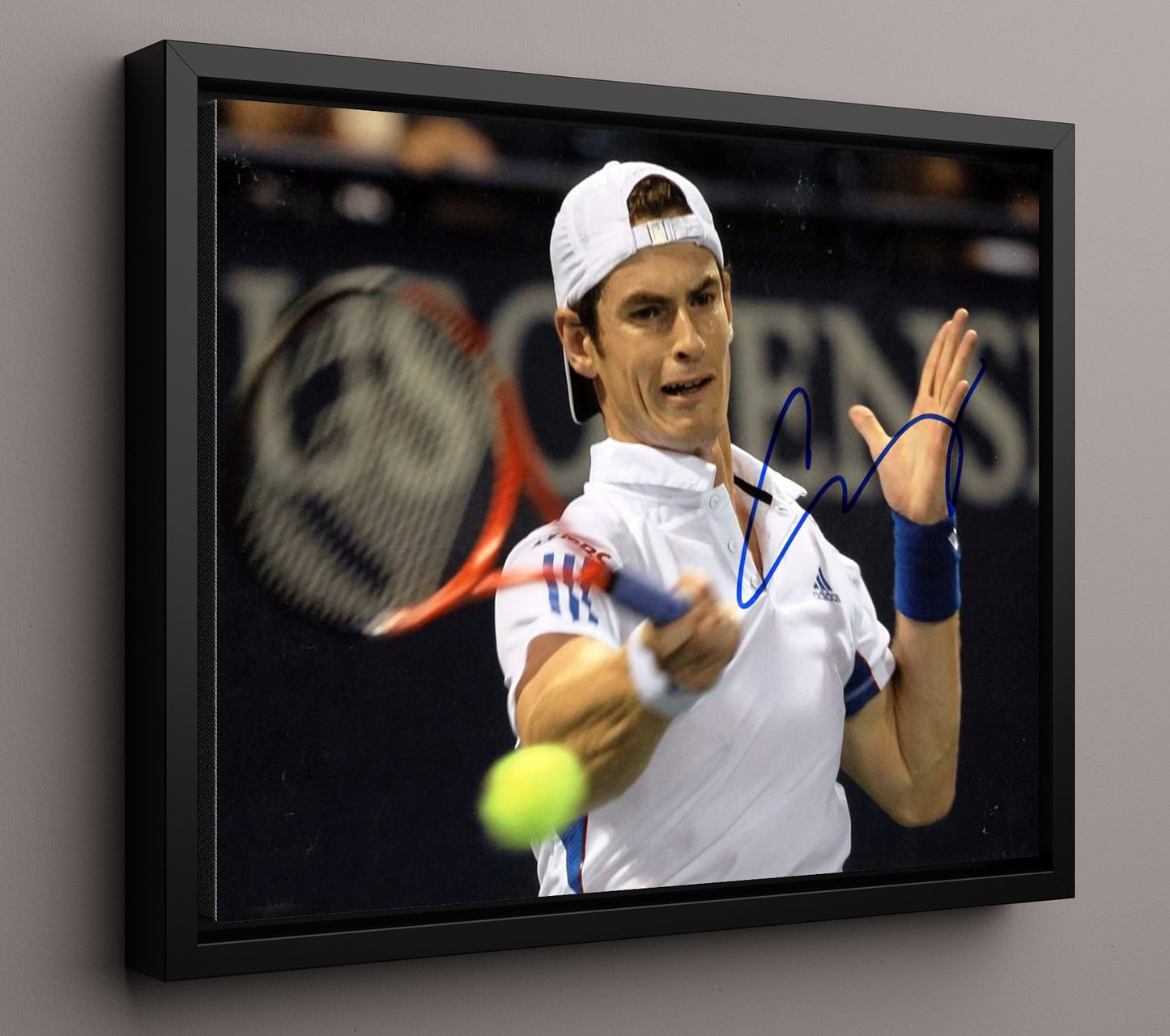 Andy Murray - Forehand Return Tennis Wall Art 16x20 Framed Canvas wall art print – Tennis Wall Art decor