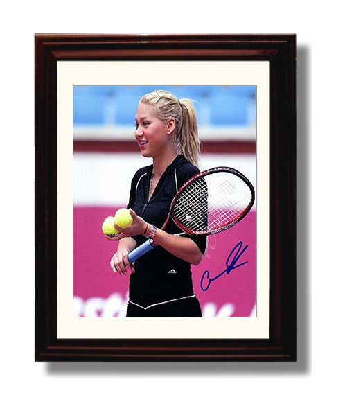 Anna Kournikova - Black Outfit Racket Pose Tennis Wall Art 8x10 Beveled Frame wall art print – Tennis Wall Art decor