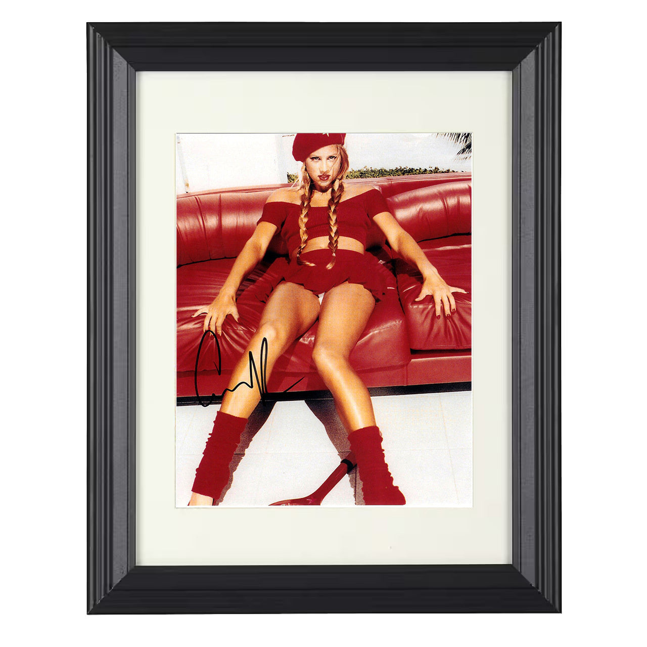 Anna Kournikova – Red Outfit Editorial Pose 8x10 matted black framed tennis wall art