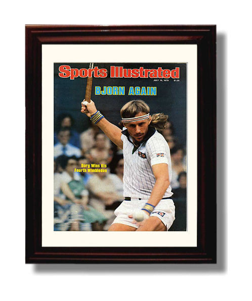 Bjorn Borg - 1979 SI Wimbledon Champion Tennis Wall Art 8x10 Beveled Frame wall art print – Tennis Wall Art decor