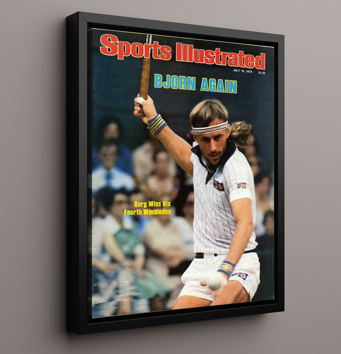 Bjorn Borg - 1979 SI Wimbledon Champion Tennis Wall Art 16x20 Framed Canvas wall art print – Tennis Wall Art decor