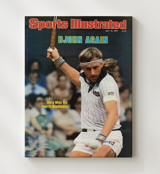 Bjorn Borg - 1979 SI Wimbledon Champion Vintage Tennis Wall Art - 8x10 Beveled Frame