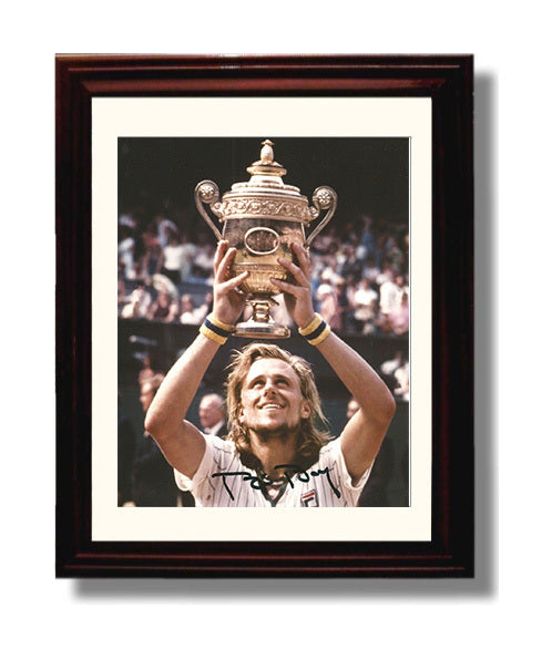 Bjorn Borg - Wimbledon Champion Celebration Tennis Wall Art 8x10 Beveled Frame wall art print – Tennis Wall Art decor