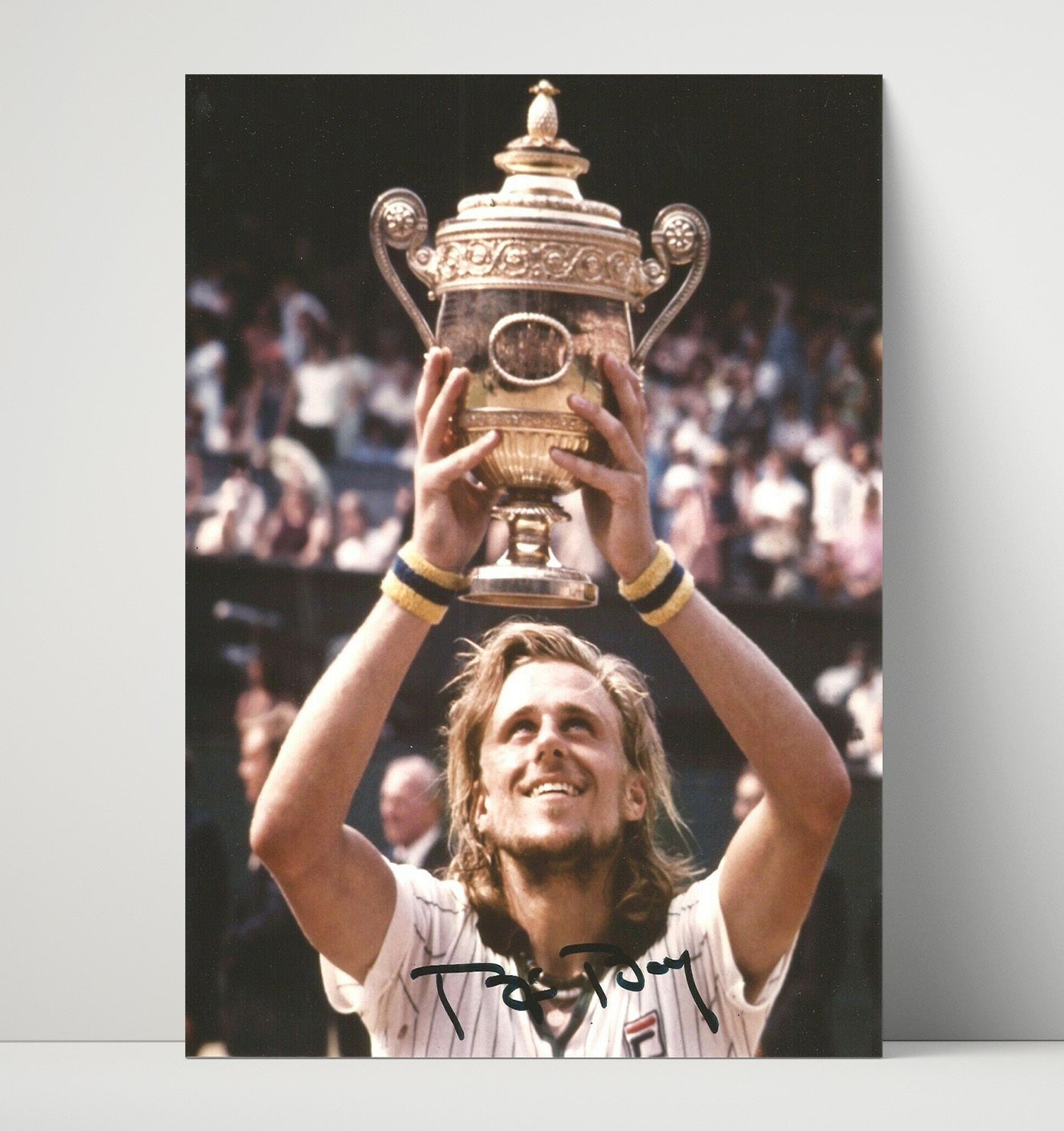 Bjorn Borg - Wimbledon Champion Celebration Tennis Wall Art 16x20 Unframed Print wall art print – Tennis Wall Art decor