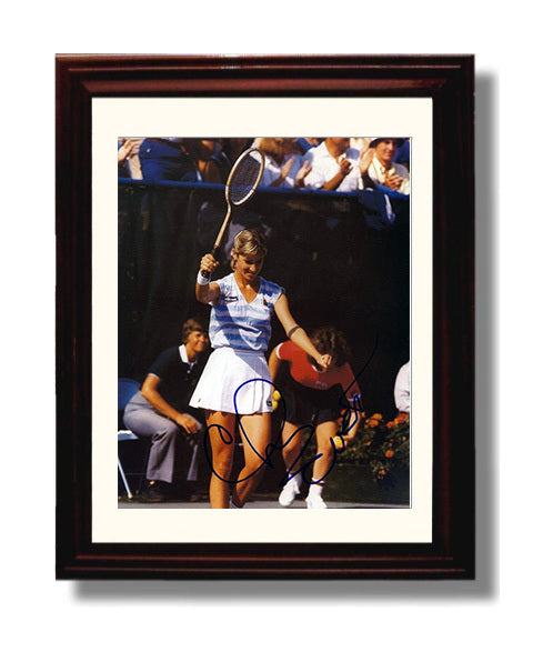Chris Evert - Tournament Victory Wave Tennis Wall Art 8x10 Beveled Frame wall art print – Tennis Wall Art decor
