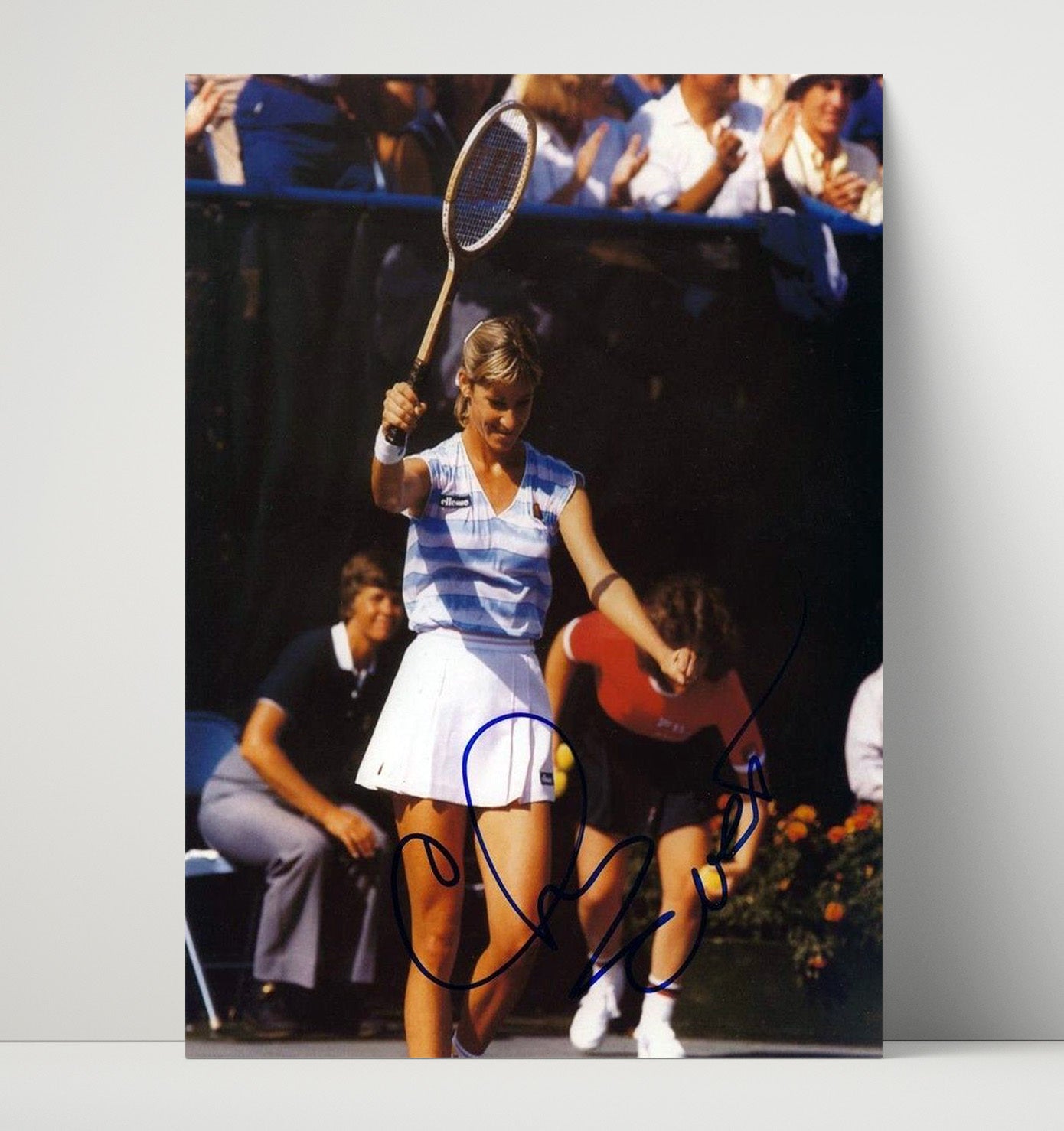 Chris Evert - Tournament Victory Wave Vintage Tennis Wall Art - 16x20 Unframed Print