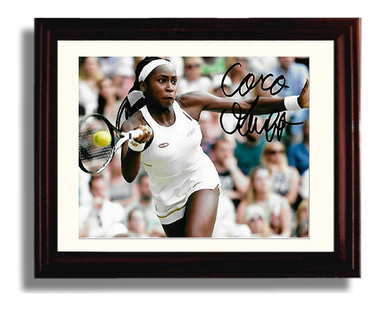Coco Gauff - Forehand Action Shot Tennis Wall Art 8x10 Beveled Frame wall art print – Tennis Wall Art decor