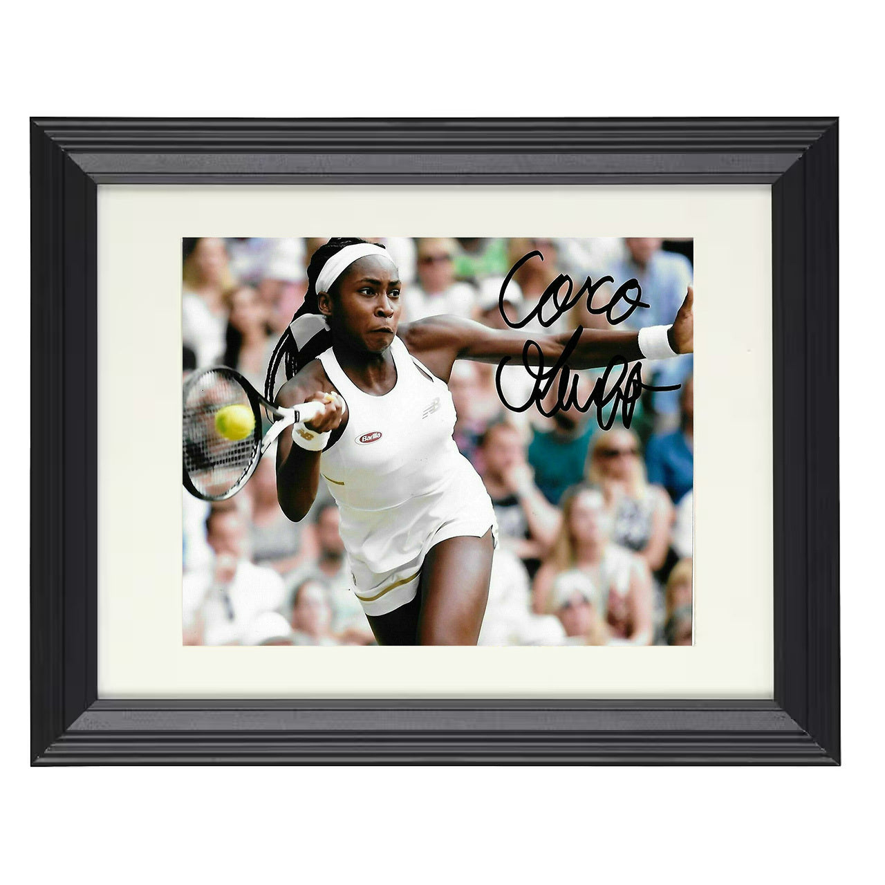 Coco Gauff – Forehand Action Shot 8x10 matted black framed tennis wall art
