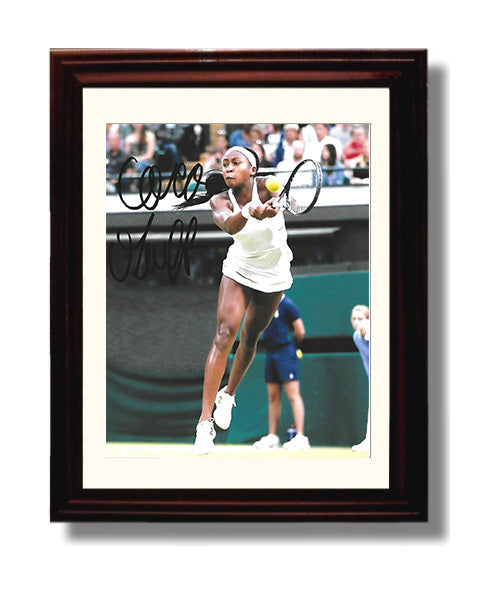 Coco Gauff - Wimbledon Forehand Action Tennis Wall Art 8x10 Beveled Frame wall art print – Tennis Wall Art decor