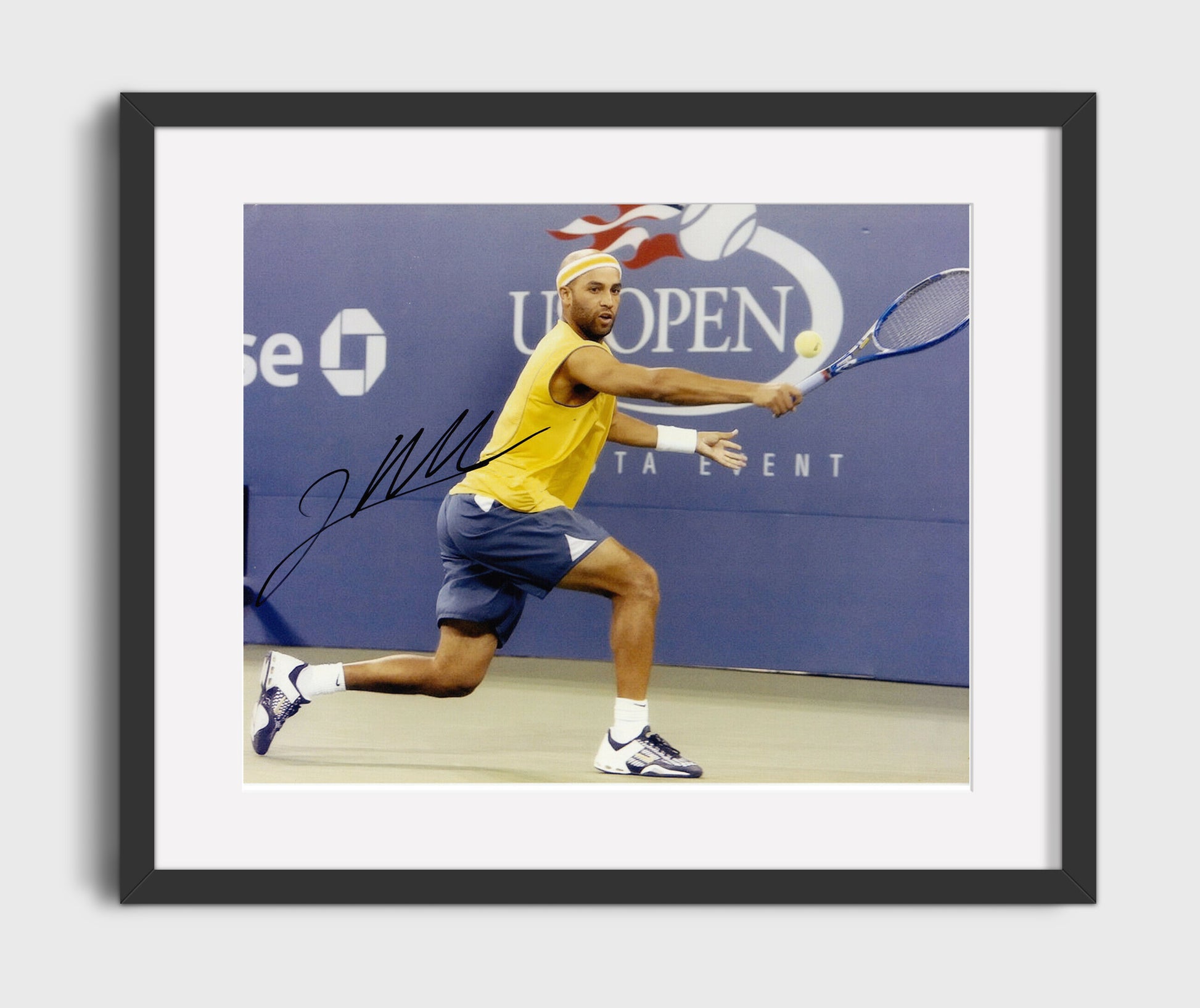 James Blake - Forehand at US Open Tennis Wall Art 16x20 Gallery Frame wall art print – Tennis Wall Art decor