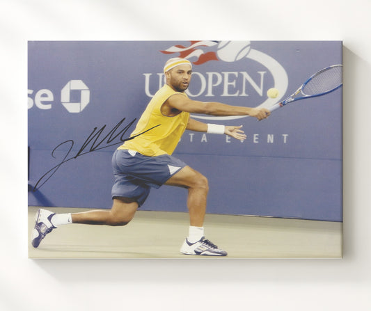 James Blake - Forehand at US Open Vintage Tennis Wall Art - 8x10 Beveled Frame