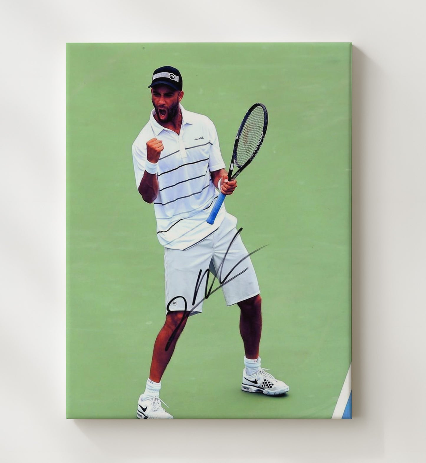 James Blake - Victory Fist Pump Tennis Wall Art 20x24 Canvas wall art print – Tennis Wall Art decor