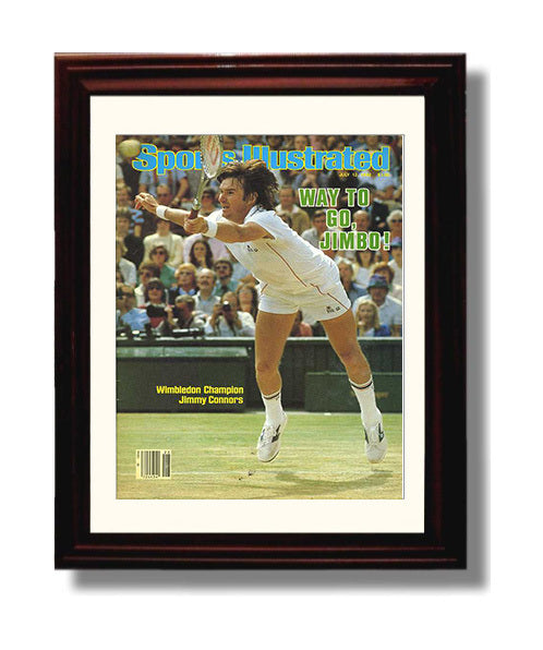 Jimmy Connors - 1982 SI Wimbledon Champion Tennis Wall Art 8x10 Beveled Frame wall art print – Tennis Wall Art decor