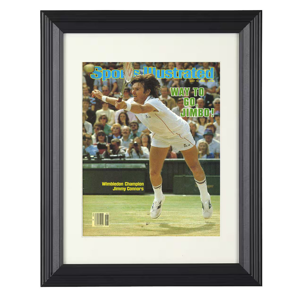 Jimmy Connors – Wimbledon Champion 1982 SI 8x10 matted black framed tennis wall art