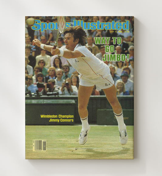 Jimmy Connors - 1982 SI Wimbledon Champion Vintage Tennis Wall Art - 8x10 Beveled Frame