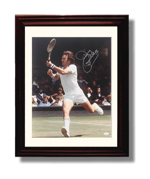 Jimmy Connors - Vintage Baseline Hustle Tennis Wall Art 8x10 Beveled Frame wall art print – Tennis Wall Art decor