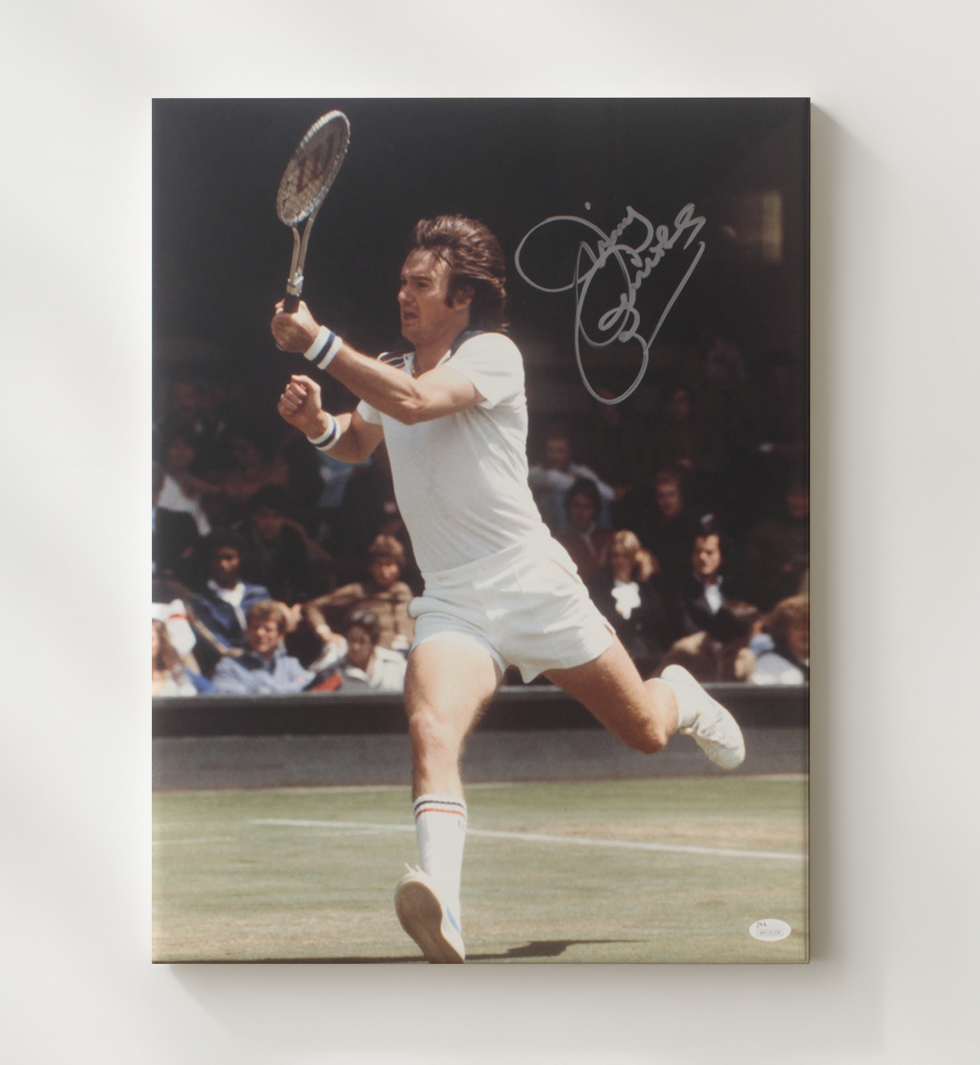 Jimmy Connors - Vintage Baseline Hustle Tennis Wall Art 20x24 Canvas wall art print – Tennis Wall Art decor