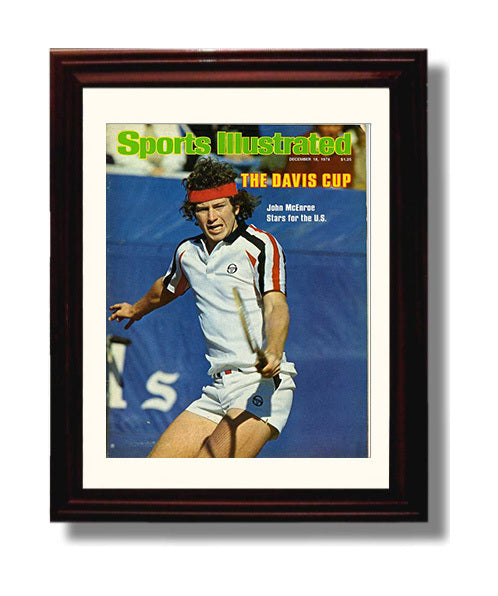 John McEnroe - 1978 SI Davis Cup Tennis Wall Art 8x10 Beveled Frame wall art print – Tennis Wall Art decor