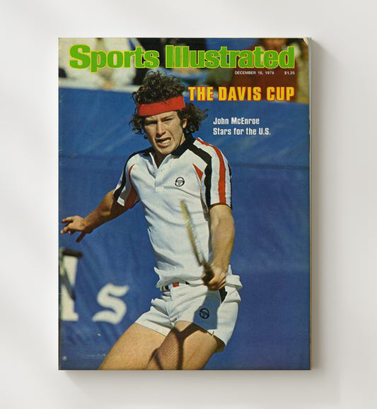John McEnroe - 1978 SI Davis Cup Vintage Tennis Wall Art - 8x10 Beveled Frame