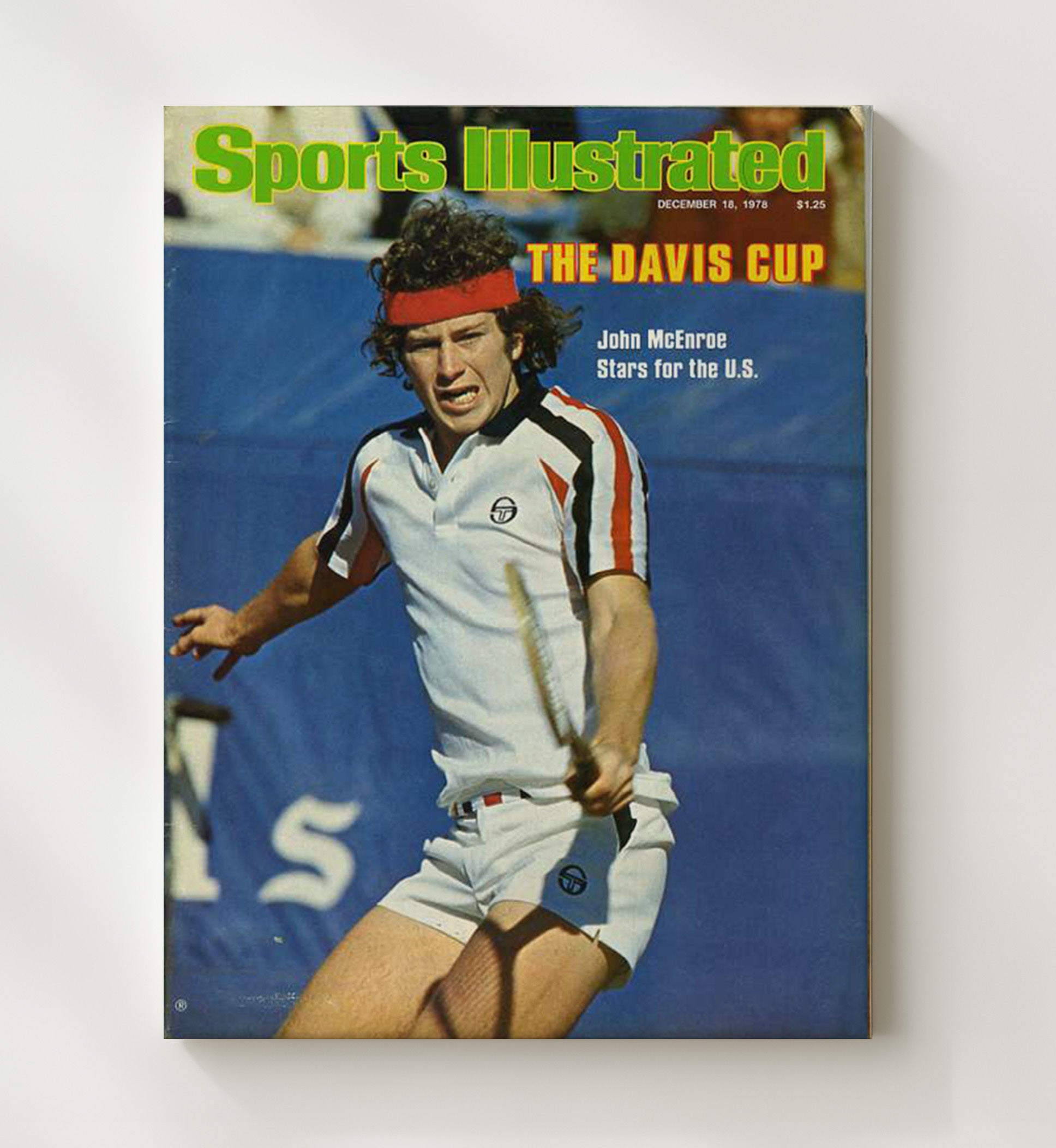 John McEnroe - 1978 SI Davis Cup Tennis Wall Art 20x24 Canvas wall art print – Tennis Wall Art decor
